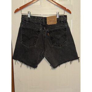 Levi’s Black 550 High Rise Cut Off Denim Jean Shorts  Size 30